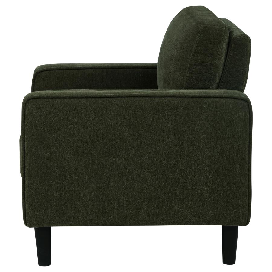 Ruth Fabric Upholstered Track Arm Accent Chair Matcha Green view 5