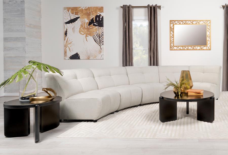 Charlotte 5-piece Upholstered Modular Sectional Sofa Ivory view 2