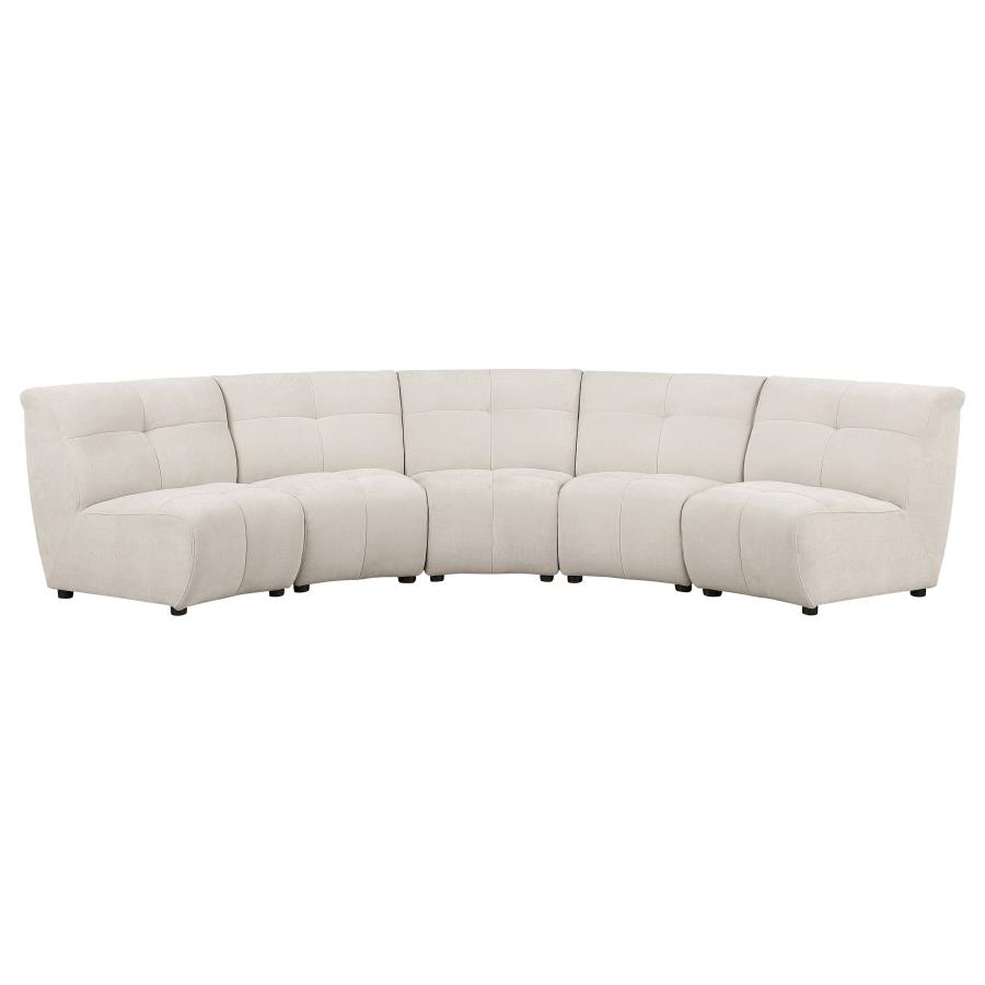 Charlotte 5-piece Upholstered Modular Sectional Sofa Ivory view 3
