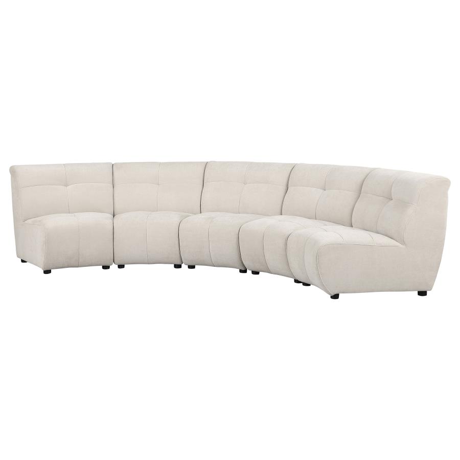 Charlotte 5-piece Upholstered Modular Sectional Sofa Ivory view 4
