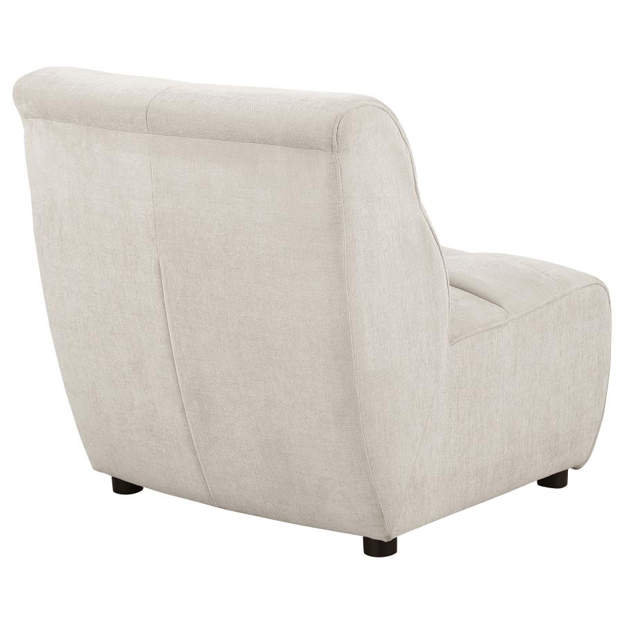 Charlotte Upholstered Curved Armless Chair Ivory view 7