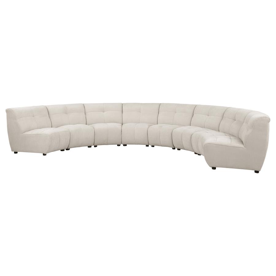 Charlotte 8-piece Upholstered Modular Sectional Sofa Ivory view 4