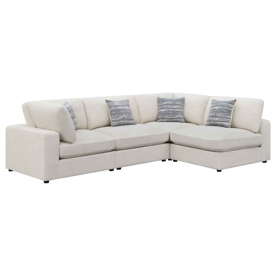 Serene 4-piece Upholstered Modular Sectional Sofa Beige view 2