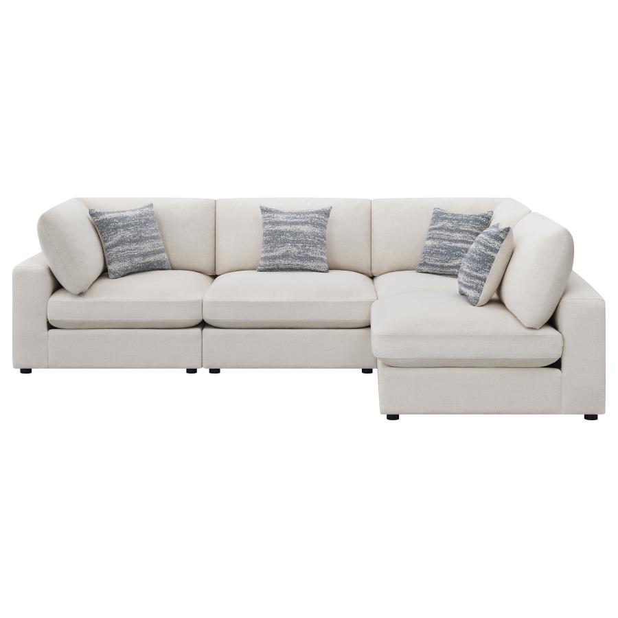 Serene 4-piece Upholstered Modular Sectional Sofa Beige view 3
