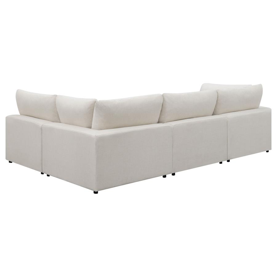 Serene 4-piece Upholstered Modular Sectional Sofa Beige view 4