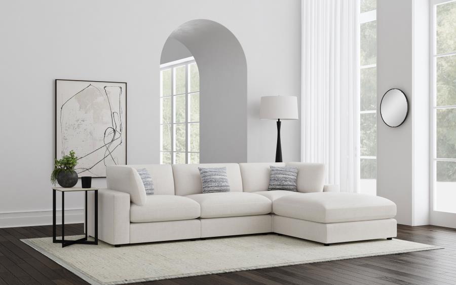 Serene 4-piece Upholstered Modular Sectional Sofa Beige view 2