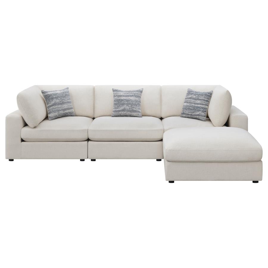 Serene 4-piece Upholstered Modular Sectional Sofa Beige view 3