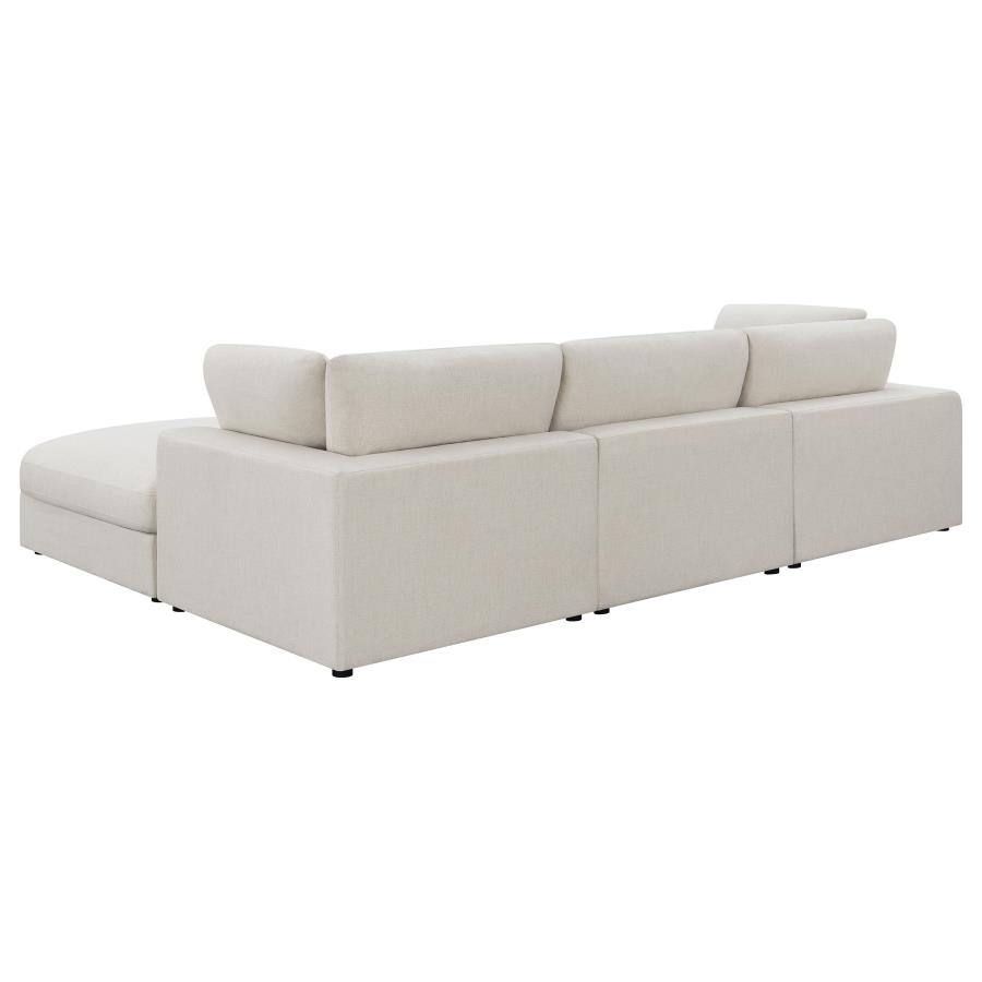 Serene 4-piece Upholstered Modular Sectional Sofa Beige view 4