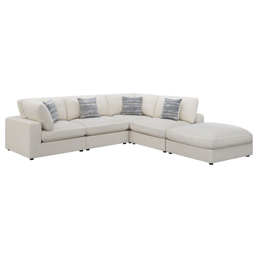 Serene 5-piece Upholstered Modular Sectional Sofa Beige view 2