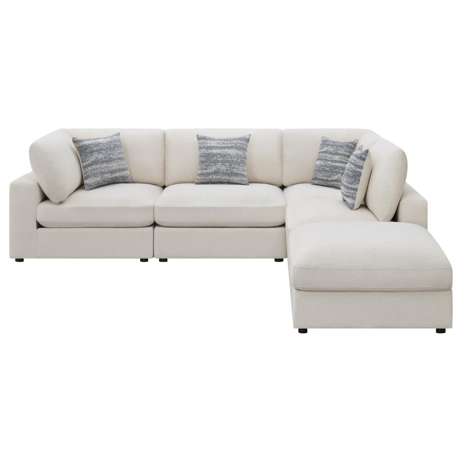 Serene 5-piece Upholstered Modular Sectional Sofa Beige view 3
