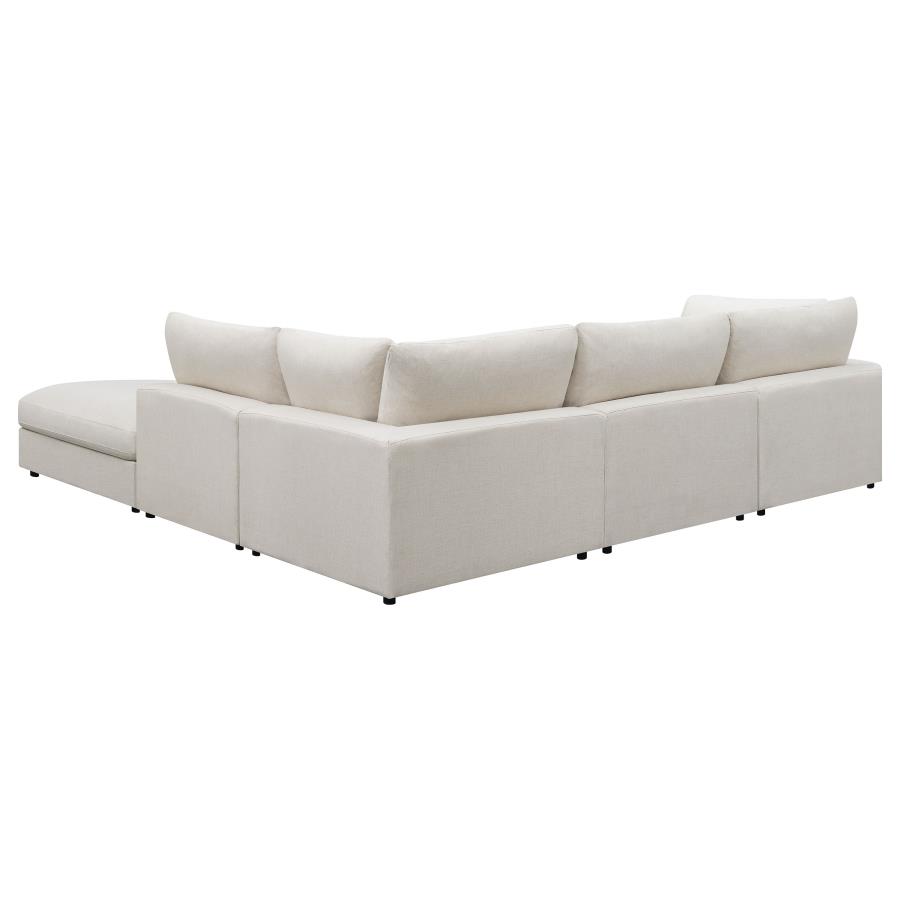 Serene 5-piece Upholstered Modular Sectional Sofa Beige view 4