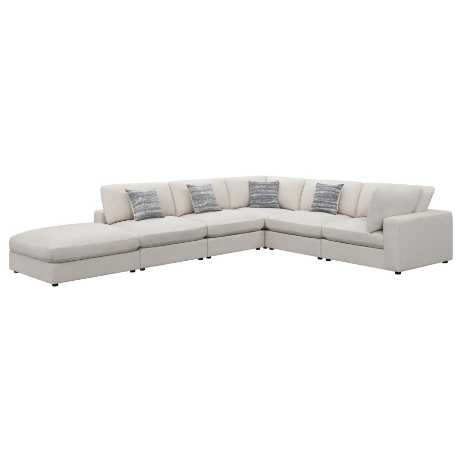 Serene 6-piece Upholstered Modular Sectional Sofa Beige view 2