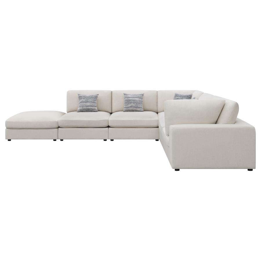 Serene 6-piece Upholstered Modular Sectional Sofa Beige view 3