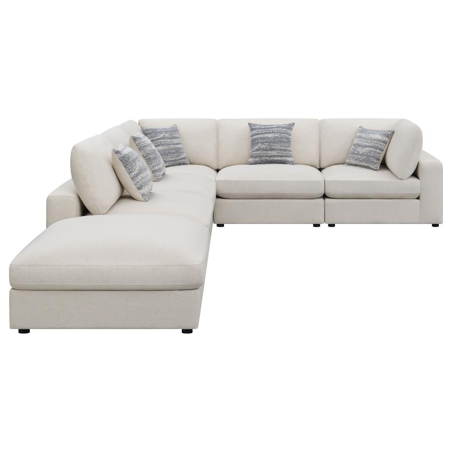 Serene 6-piece Upholstered Modular Sectional Sofa Beige view 5