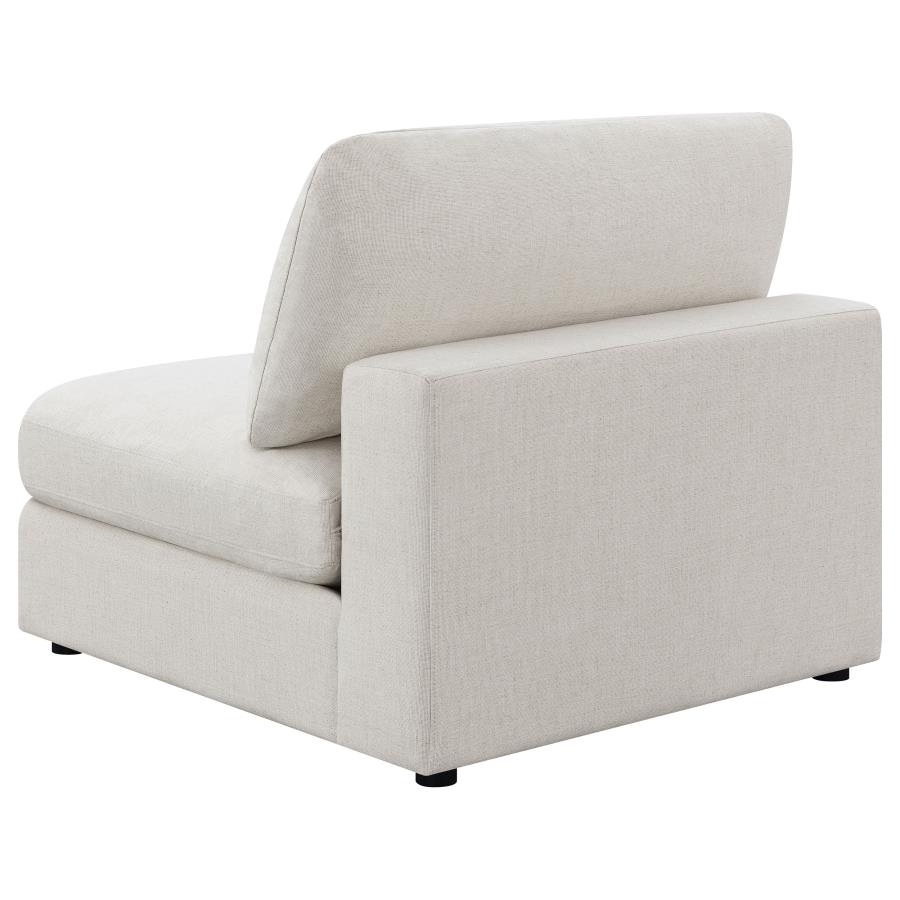 Serene Upholstered Armless Chair Beige view 6
