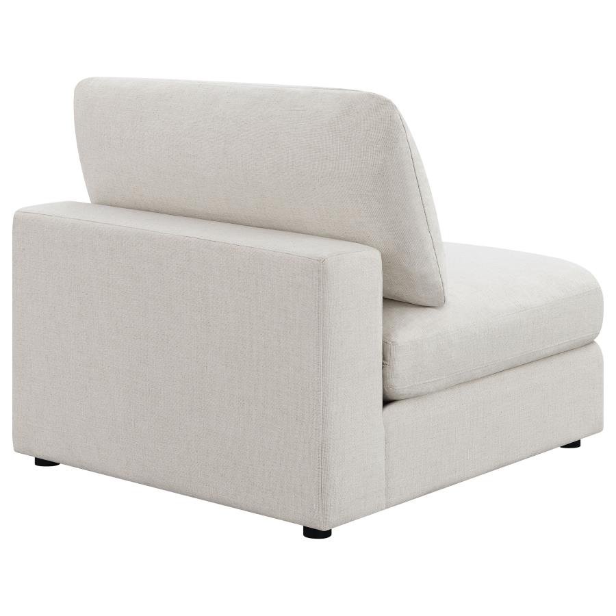 Serene Upholstered Armless Chair Beige view 7