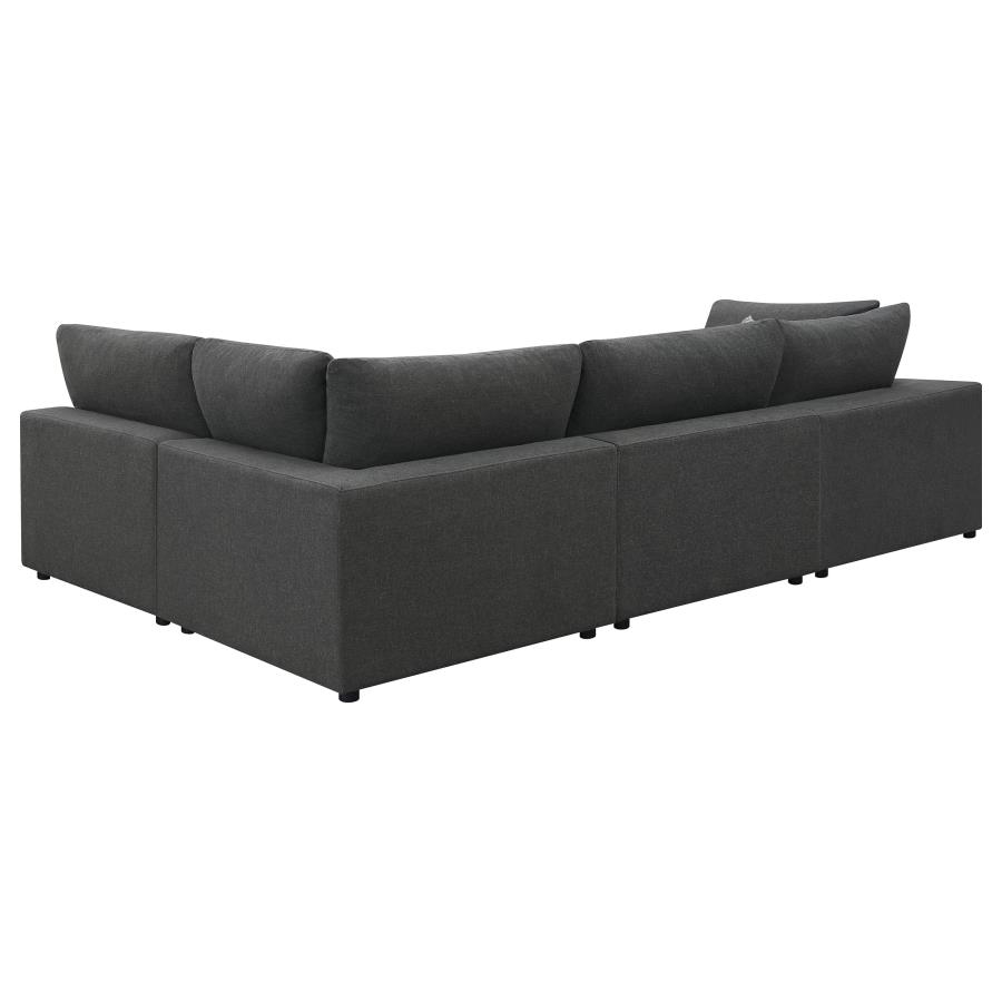 Serene 4-piece Upholstered Modular Sectional Sofa Charcoal view 4
