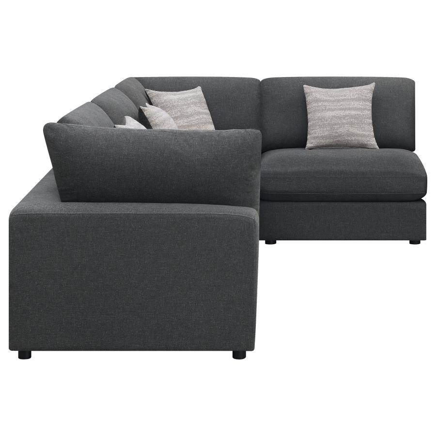 Serene 4-piece Upholstered Modular Sectional Sofa Charcoal view 5