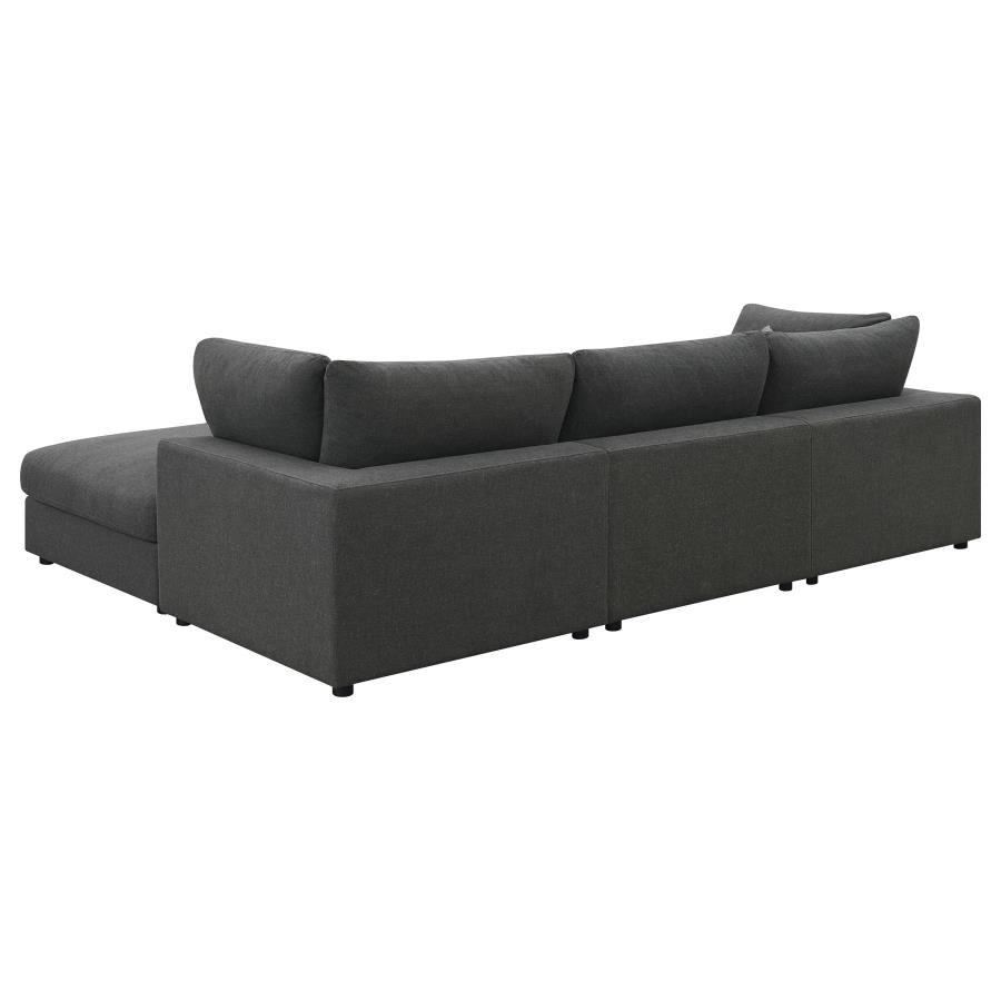 Serene 4-piece Upholstered Modular Sectional Sofa Charcoal view 4