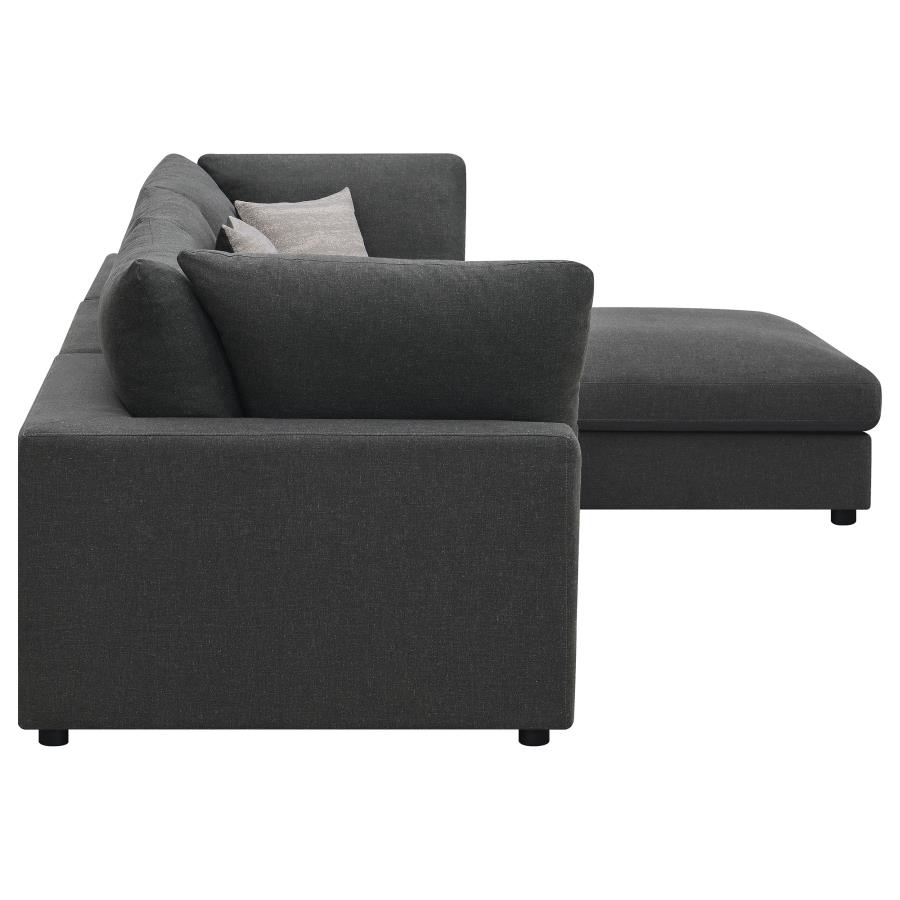 Serene 4-piece Upholstered Modular Sectional Sofa Charcoal view 5