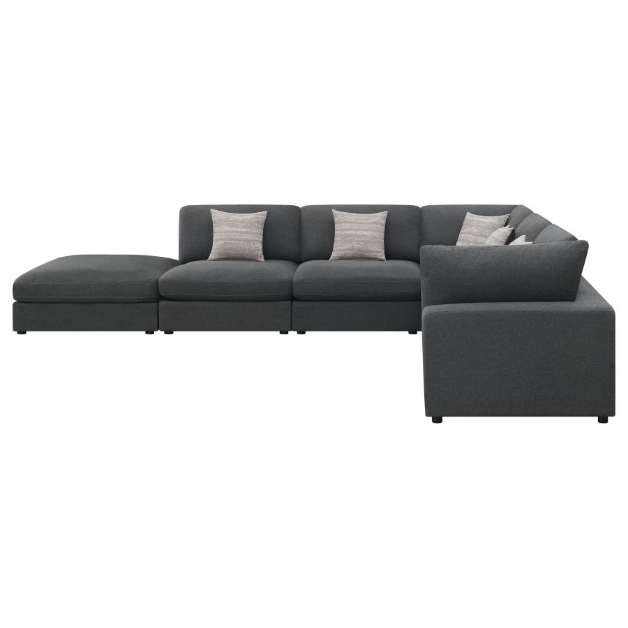 Serene 6-piece Upholstered Modular Sectional Sofa Charcoal view 3