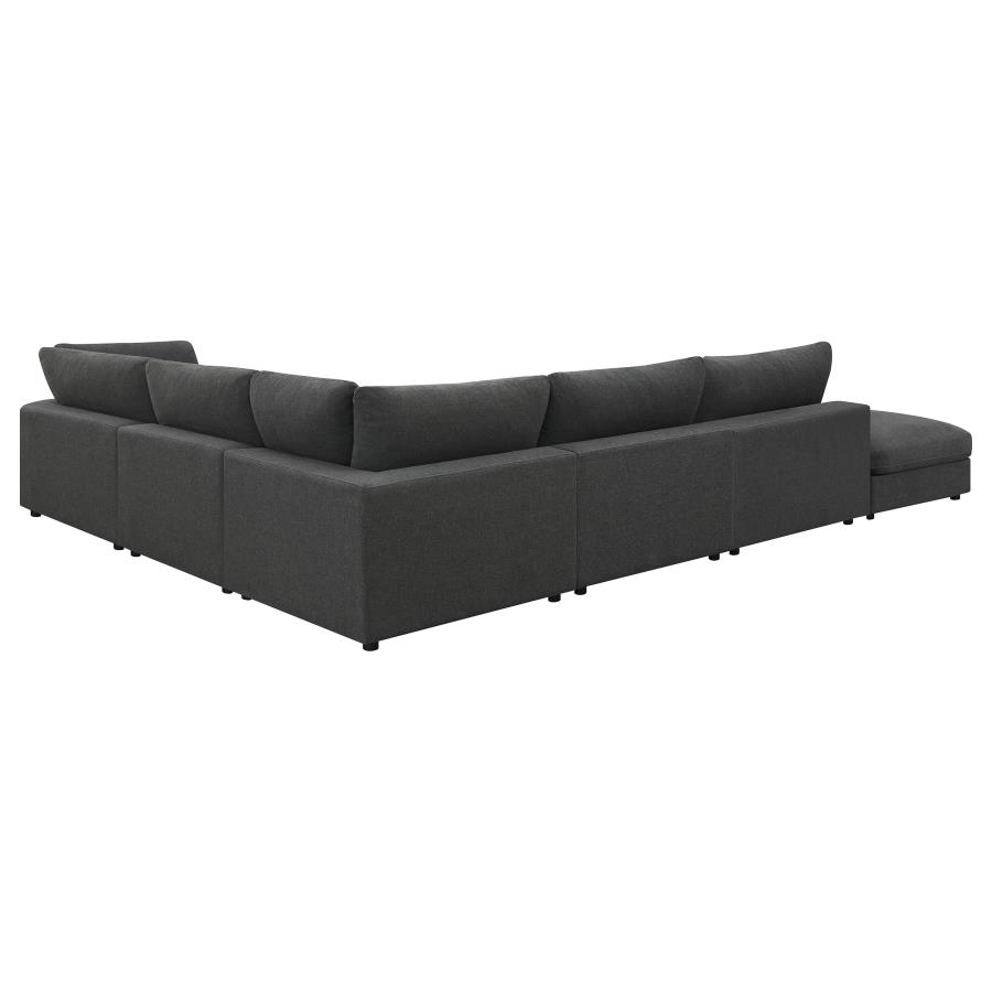 Serene 6-piece Upholstered Modular Sectional Sofa Charcoal view 4