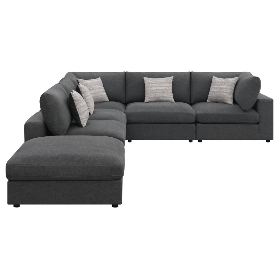 Serene 6-piece Upholstered Modular Sectional Sofa Charcoal view 5