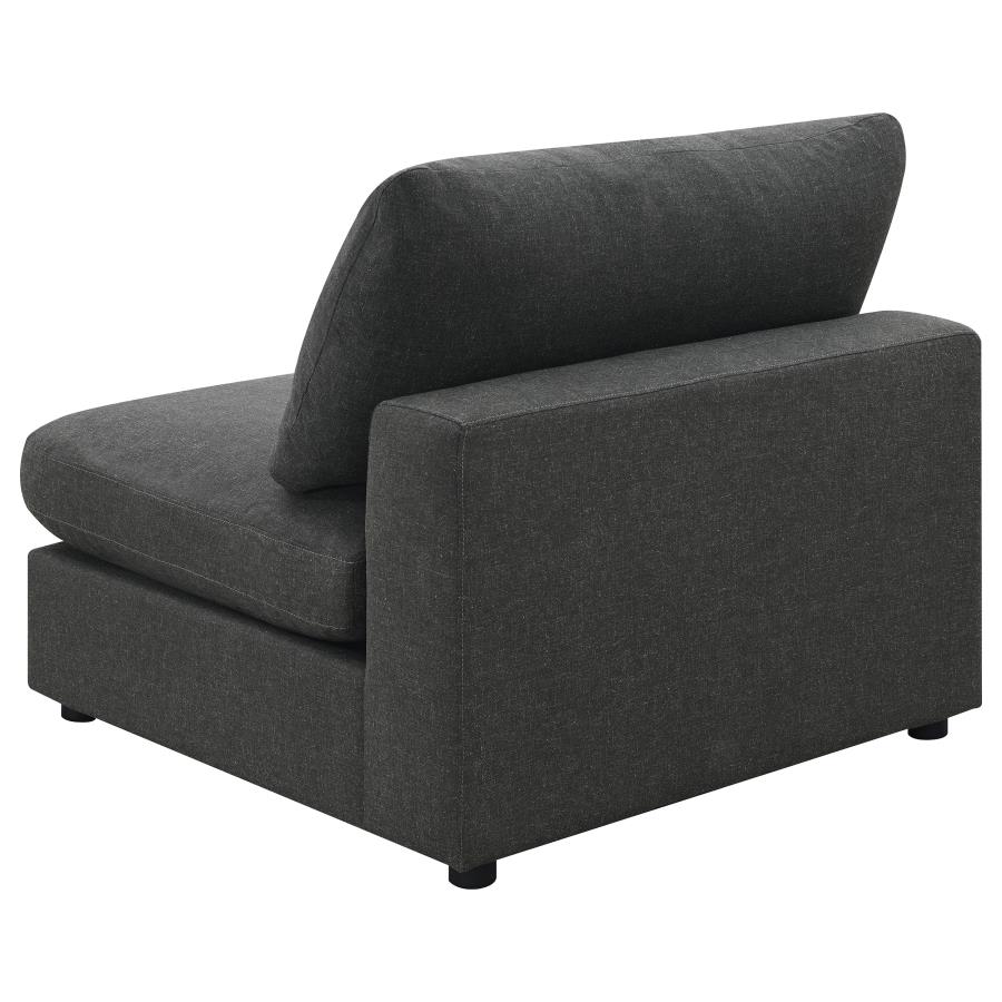 Serene Upholstered Armless Chair Charcoal view 6