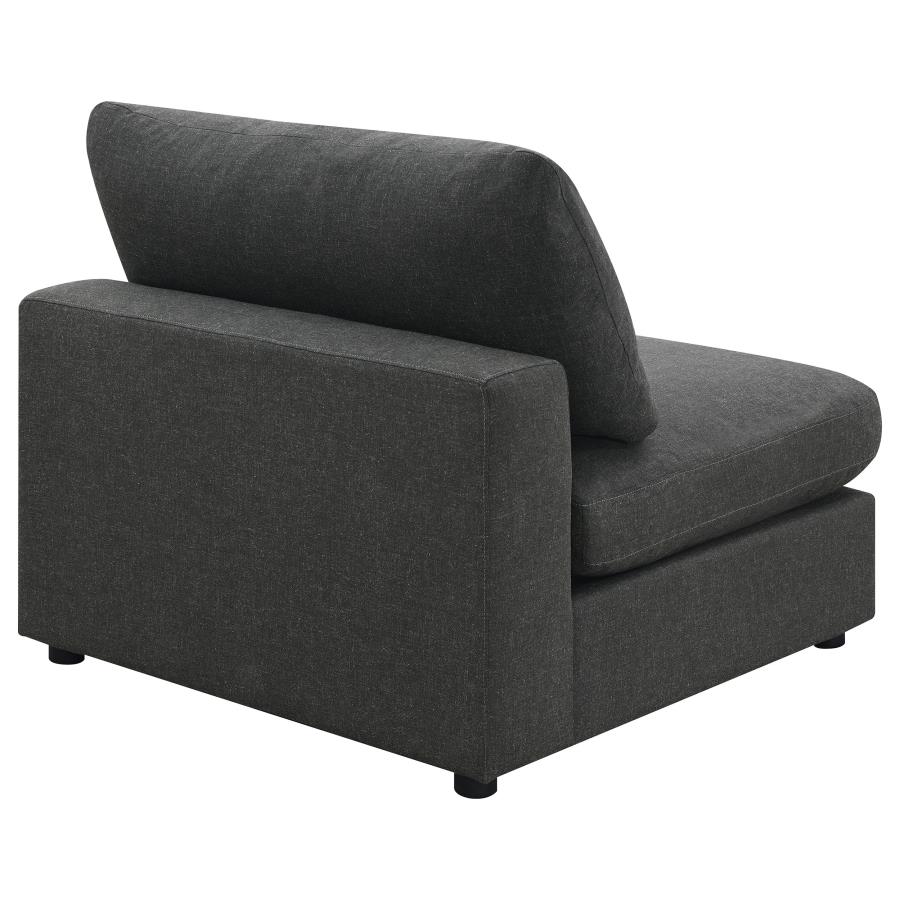 Serene Upholstered Armless Chair Charcoal view 7