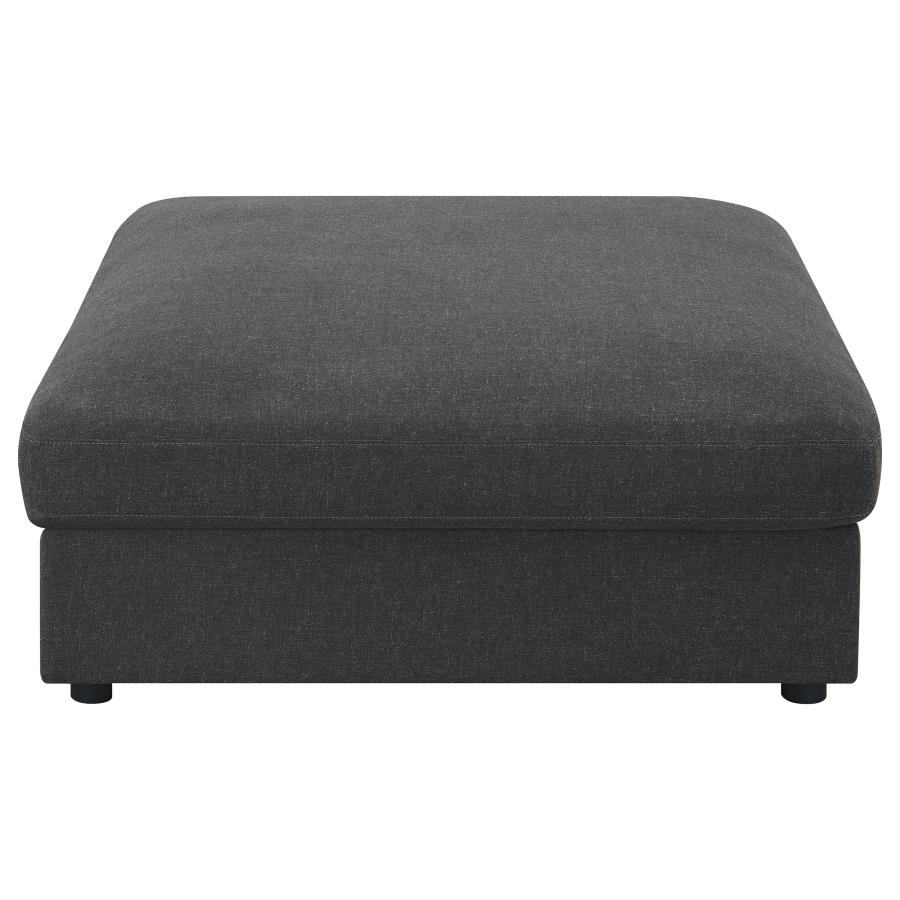 Serene Square Upholstered Ottoman Charcoal view 3