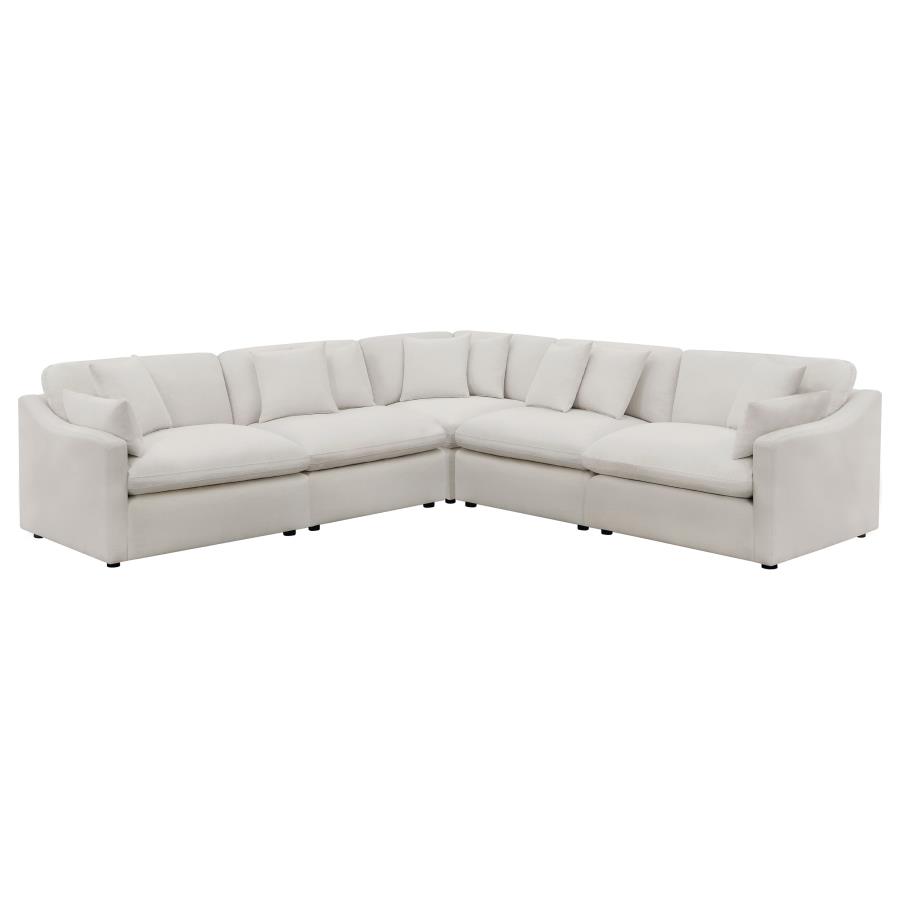 Hobson 5-piece Upholstered Modular Sectional Sofa Ivory view 2