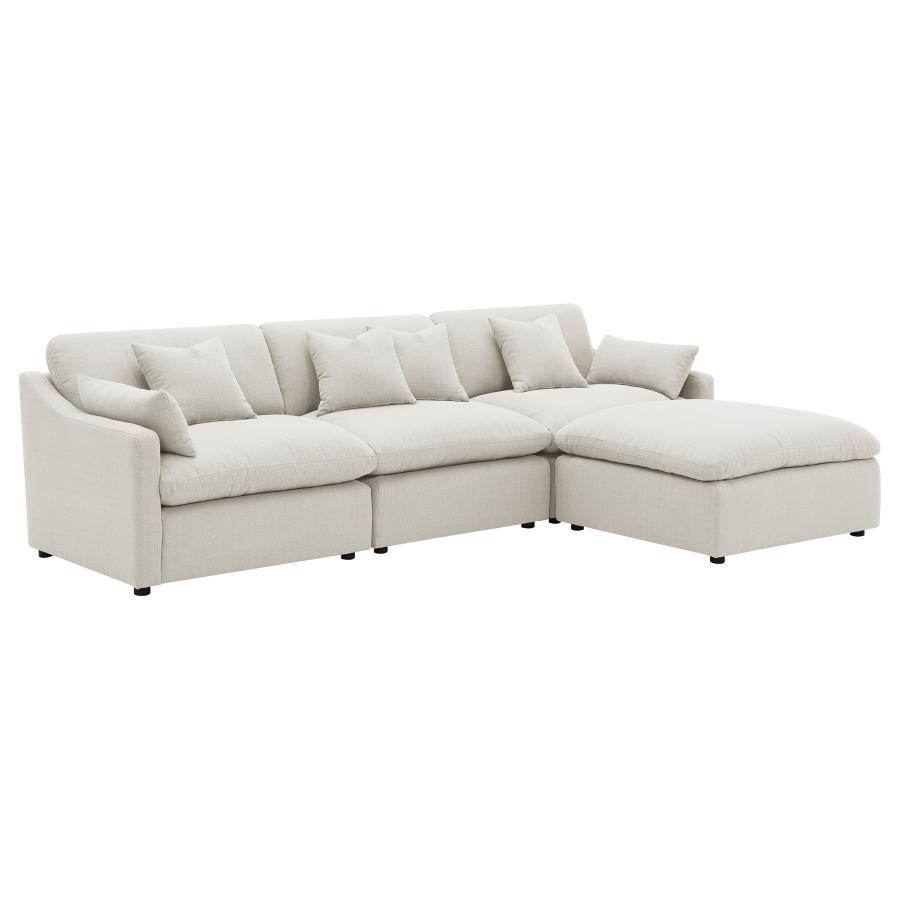 Hobson 4-piece Upholstered Modular Sectional Sofa Ivory view 2