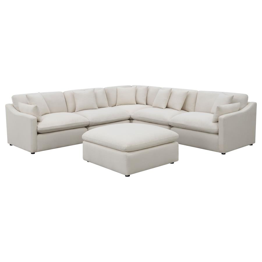 Hobson 6-piece Upholstered Modular Sectional Sofa Ivory view 2