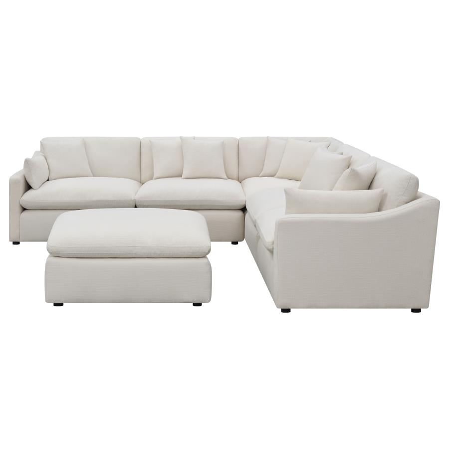 Hobson 6-piece Upholstered Modular Sectional Sofa Ivory view 3