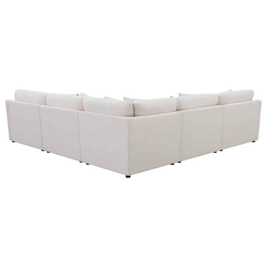 Hobson 6-piece Upholstered Modular Sectional Sofa Ivory view 4