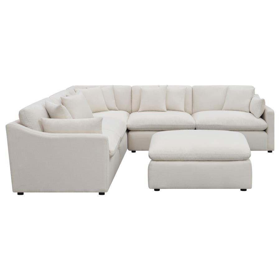 Hobson 6-piece Upholstered Modular Sectional Sofa Ivory view 5