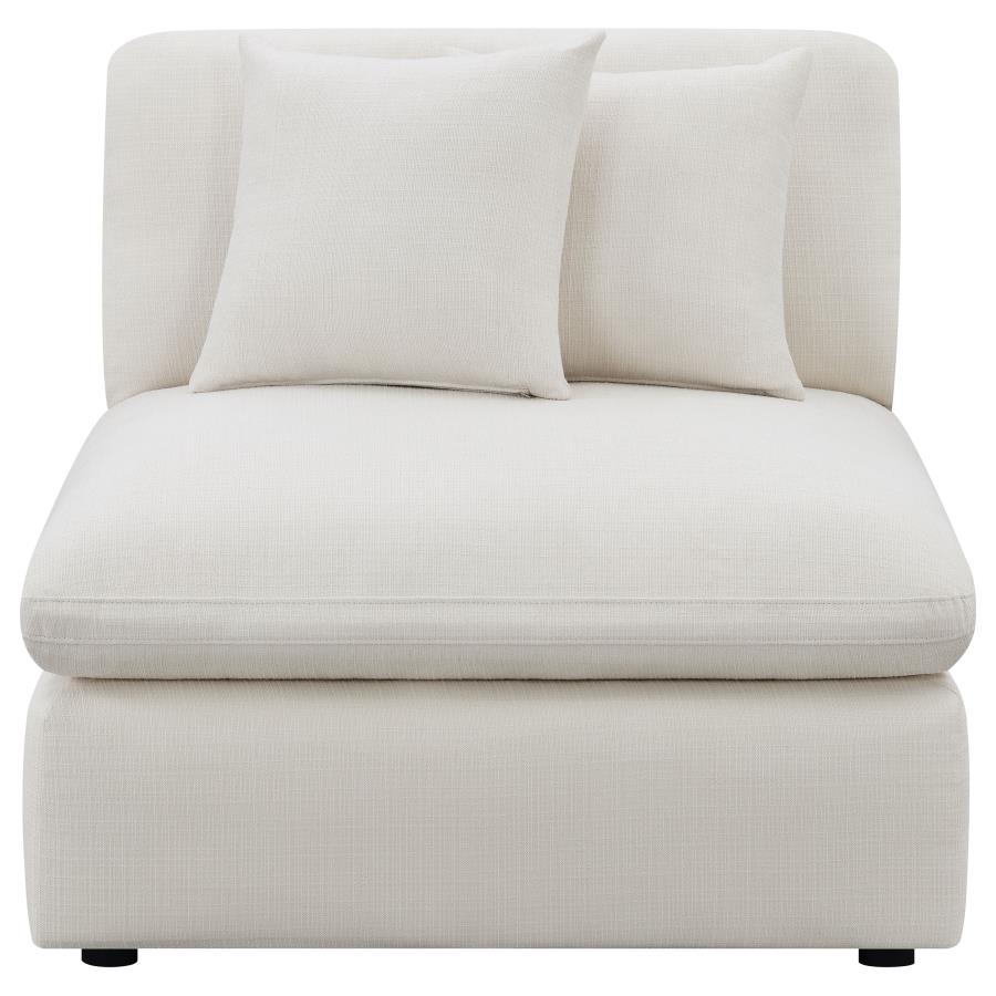 Hobson Upholstered Armless Chair Ivory view 3