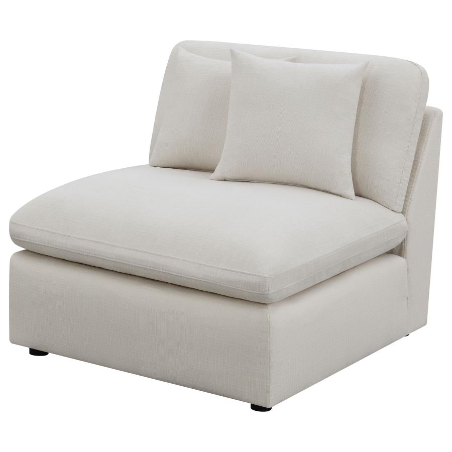 Hobson Upholstered Armless Chair Ivory view 4