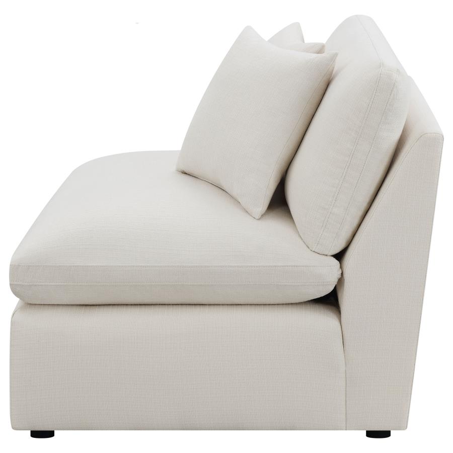 Hobson Upholstered Armless Chair Ivory view 5