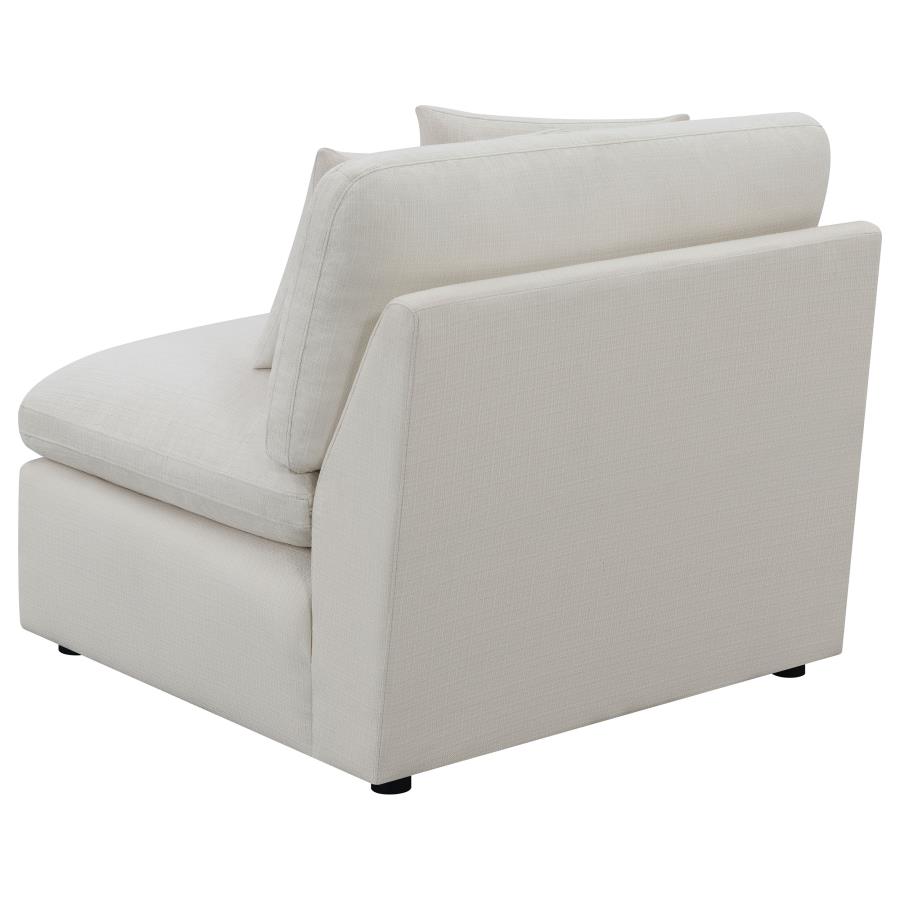 Hobson Upholstered Armless Chair Ivory view 6