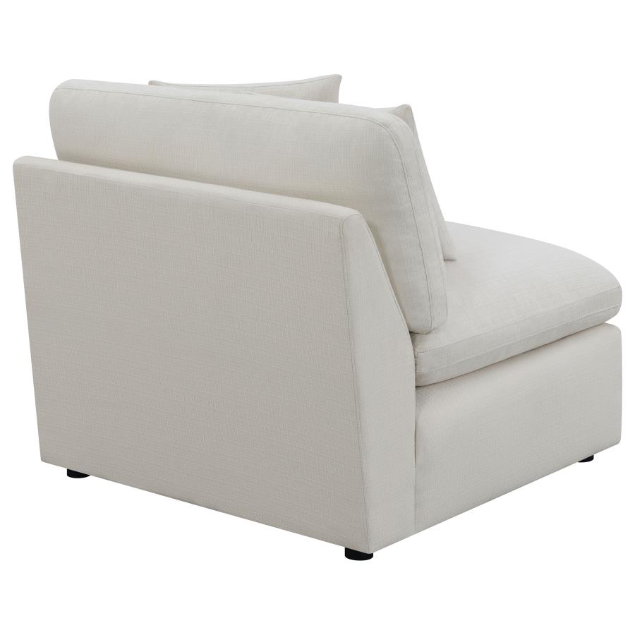 Hobson Upholstered Armless Chair Ivory view 7