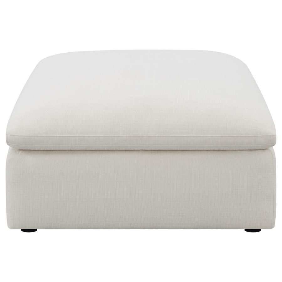 Hobson Square Upholstered Ottoman Ivory view 3
