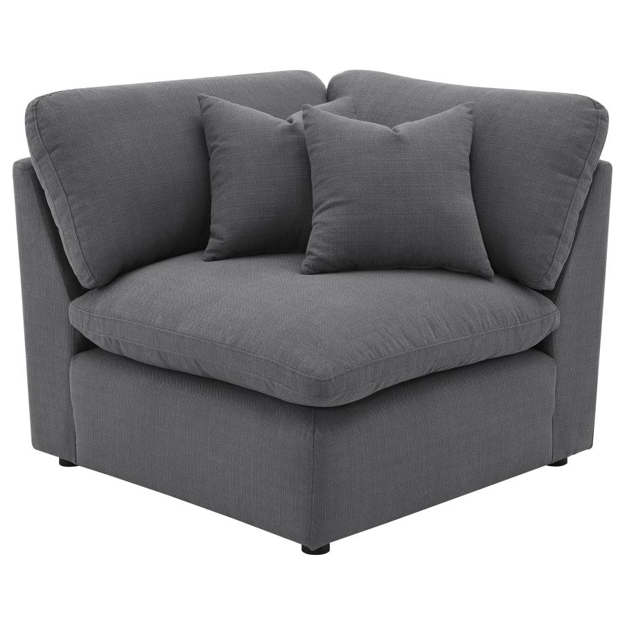 Hobson 5-piece Upholstered Modular Sectional Sofa Charcoal view 4