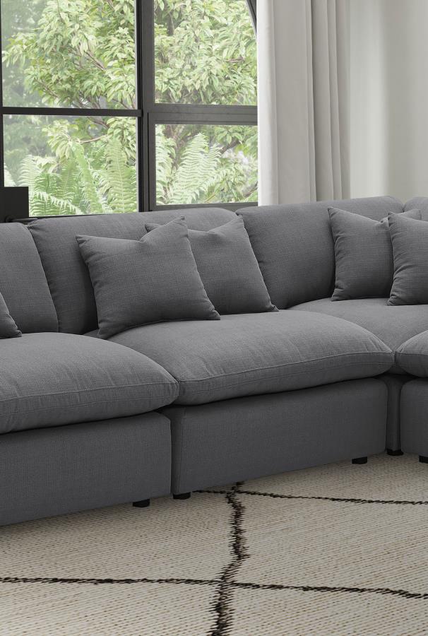Hobson Upholstered Armless Chair Charcoal view 2