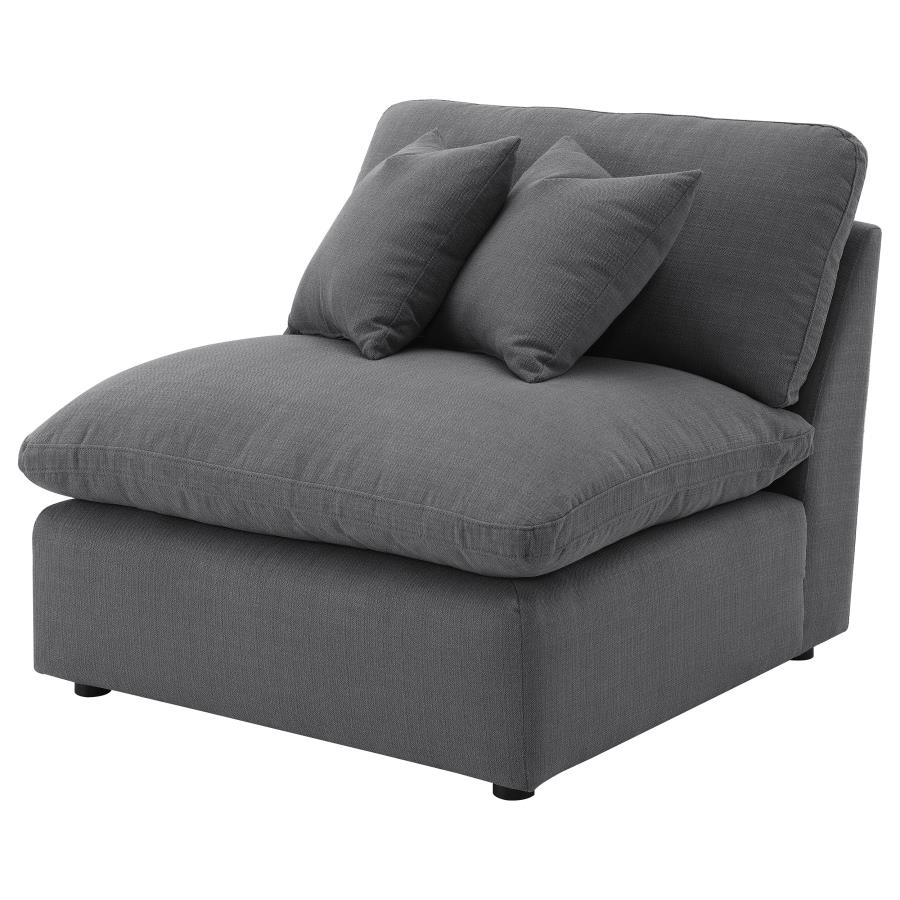 Hobson Upholstered Armless Chair Charcoal view 4