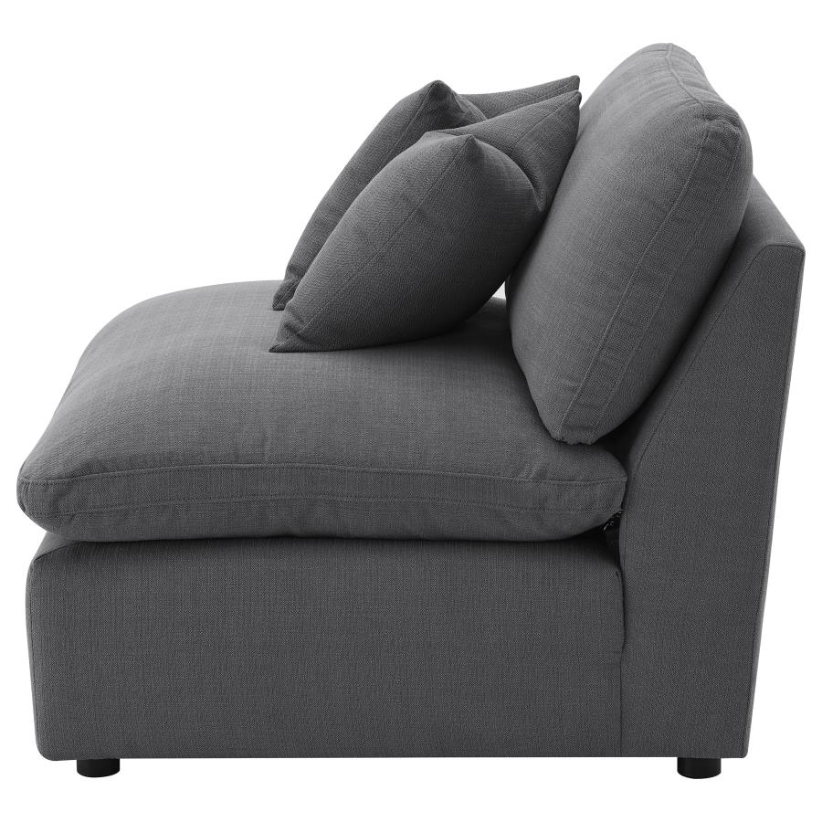 Hobson Upholstered Armless Chair Charcoal view 5