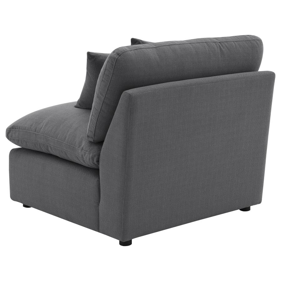Hobson Upholstered Armless Chair Charcoal view 6