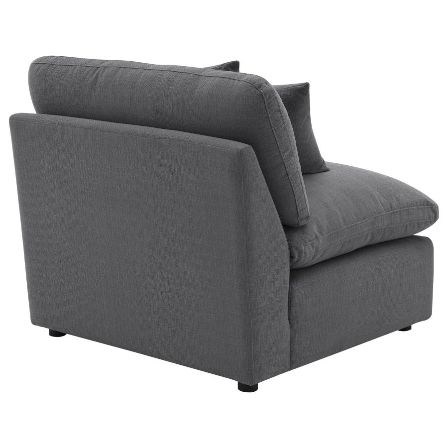 Hobson Upholstered Armless Chair Charcoal view 7