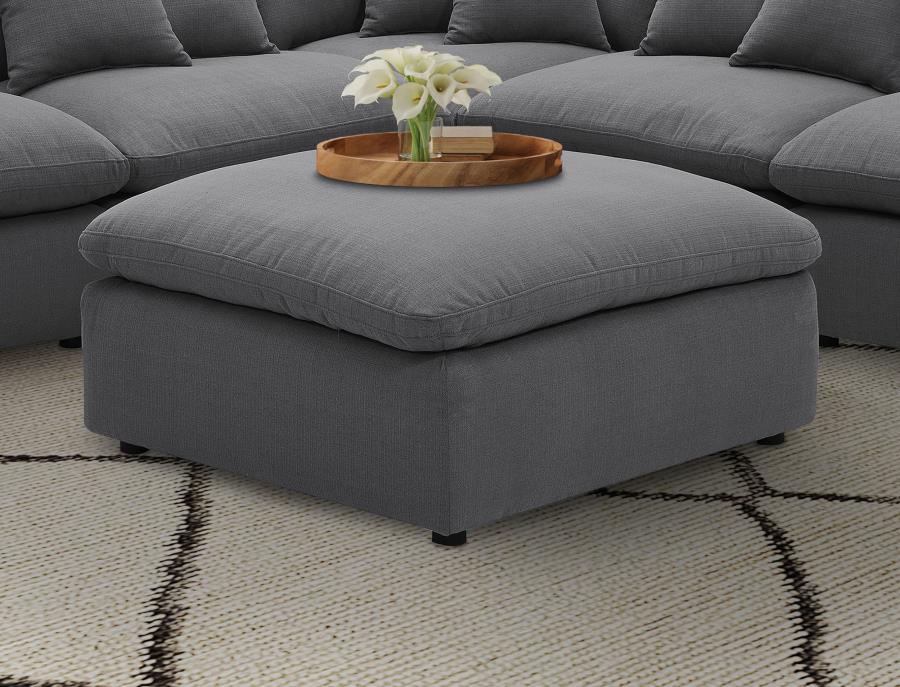 Hobson Square Upholstered Ottoman Charcoal view 2