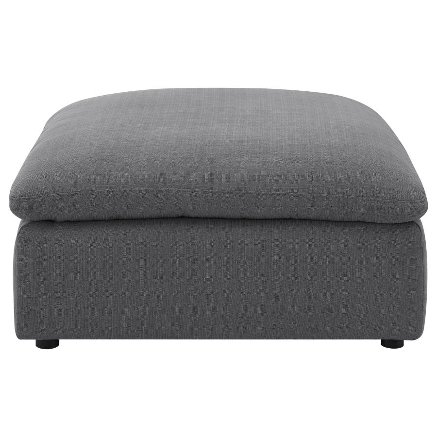 Hobson Square Upholstered Ottoman Charcoal view 3